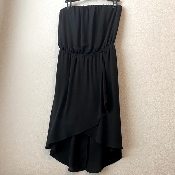 Express High Low Strapless Dress Black Small - Picture 2 of 15